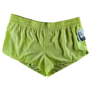 DSG Mid‎ Rise Running Shorts Womens Size 2XL Lo Vis Yellow 3in Inseam Lined New